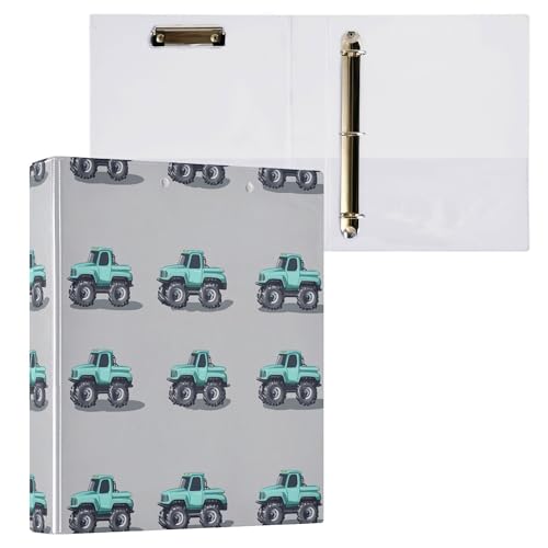 3,5 cm große Ordner mit runden Ringen, Schulordner mit Klemmbrett, Büroordner, Hardcover, 2 Stück, LKW, Auto, Grau 3,5 cm große Ordner mit runden Ringen, Schulordner mit Klemmbrett, Büroordner, Hardcover, 2 Stück, LKW, Auto, Grau von Caihoyu