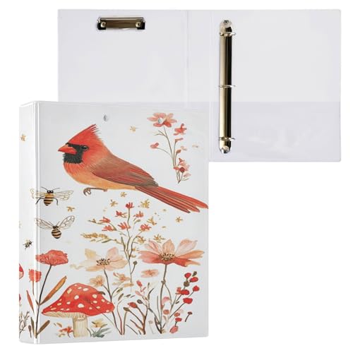 3,8 cm (1 1/2 Zoll) Notizbuch, 3 Ringe für Briefgröße (27,9 x 21,6 cm) mit Klemmbrett, Büroordner, Hardcover, 2 Stück, Cartoon-Nordvögel, Weiß von Caihoyu