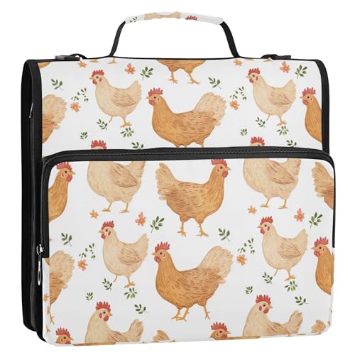 3,8 cm 3 Ringe Reißverschluss Ordner Organizer mit Gurt Laege Kapazität Dokumente Dateien Aufbewahrungstasche für Schule/Büro Süßes Haustier Huhn Weiß 3,8 cm 3 Ringe Reißverschluss Ordner Organizer mit Gurt Laege Kapazität Dokumente Dateien Aufbewahrungstasche für Schule/Büro Süßes Haustier Huhn Weiß von Caihoyu