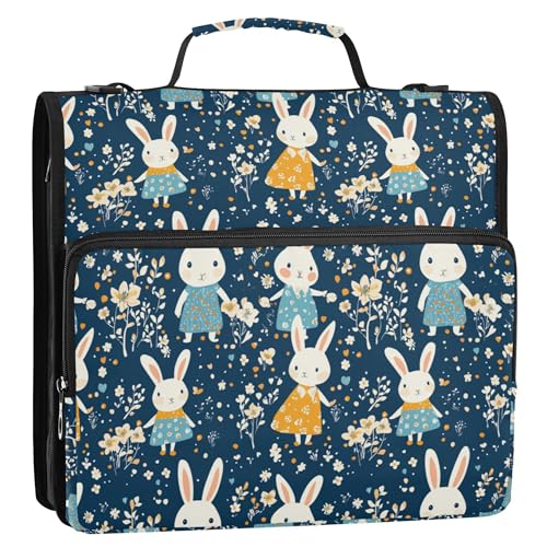 3,8 cm 3 Ringe stabiler Reißverschluss Ordner mit Griff, mehrere Taschen, Dokumenten-Organizer, Tasche, geeignet für Mittelschule, Elterntag, Kaninchenfamilie 3,8 cm 3 Ringe stabiler Reißverschluss Ordner mit Griff, mehrere Taschen, Dokumenten-Organizer, Tasche, geeignet für Mittelschule, Elterntag, Kaninchenfamilie von Caihoyu