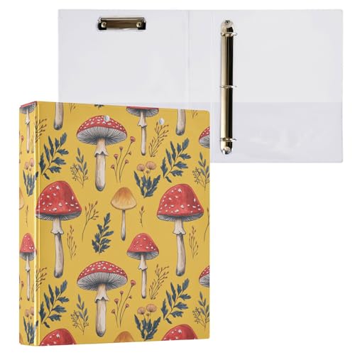 3,8 cm Notizbuch, 3 Ringe, Schulbedarf mit Klemmbrett, sortierte Ordner, Hardcover, 1 Packung, rote Pilze, Dictyophora Indusiata 3,8 cm Notizbuch, 3 Ringe, Schulbedarf mit Klemmbrett, sortierte Ordner, Hardcover, 1 Packung, rote Pilze, Dictyophora Indusiata von Caihoyu