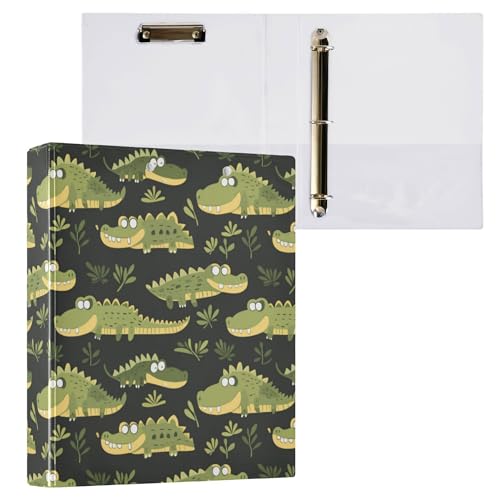 3,8 cm Ordner mit 3 Ringen, Schulbedarf, Ordner mit Klemmbrett, ästhetischer Ordner, Hardcover, 2 Stück, Cartoon-Holz, Krokodile 3,8 cm Ordner mit 3 Ringen, Schulbedarf, Ordner mit Klemmbrett, ästhetischer Ordner, Hardcover, 2 Stück, Cartoon-Holz, Krokodile von Caihoyu