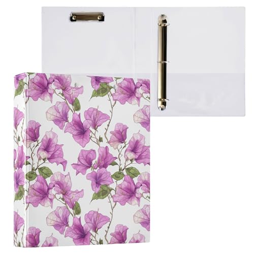 3,8 cm Ordner mit 3 Ringen, Schulordner mit Innentaschen, Bürobedarf, Hardcover, 2 Stück, Schönheit, Frühlingsblumen, Guam, Bougainvillea, Spectabilis von Caihoyu