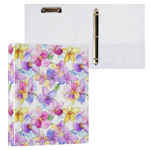 3,8 cm Ringbuch mit 3 Ringen, Schulbedarf, Ordner mit Taschen, Bürobedarf, Hardcover, 2 Stück, Wildblume, Orchidee, Blume 3,8 cm Ringbuch mit 3 Ringen, Schulbedarf, Ordner mit Taschen, Bürobedarf, Hardcover, 2 Stück, Wildblume, Orchidee, Blume von Caihoyu