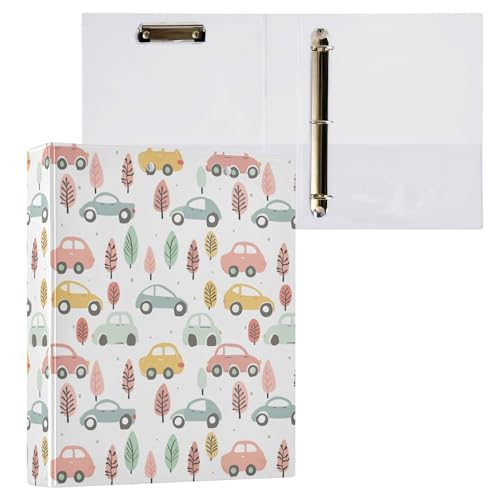 3,8 cm Ringbuch mit 3 Ringen, Schulbedarf mit Tascheneinband, Bürobedarf, 200 Blatt, 1 Packung, bunte Cartoon-Autos 3,8 cm Ringbuch mit 3 Ringen, Schulbedarf mit Tascheneinband, Bürobedarf, 200 Blatt, 1 Packung, bunte Cartoon-Autos von Caihoyu