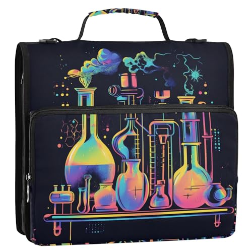 3,8 cm Ringbuch mit 3 Ringen, extra Taschen mit Riemen, mehrere Taschen, Schulbedarf, Organizer für Schule/Büro, Wissenschaft, Chemikalien-Set 3,8 cm Ringbuch mit 3 Ringen, extra Taschen mit Riemen, mehrere Taschen, Schulbedarf, Organizer für Schule/Büro, Wissenschaft, Chemikalien-Set von Caihoyu