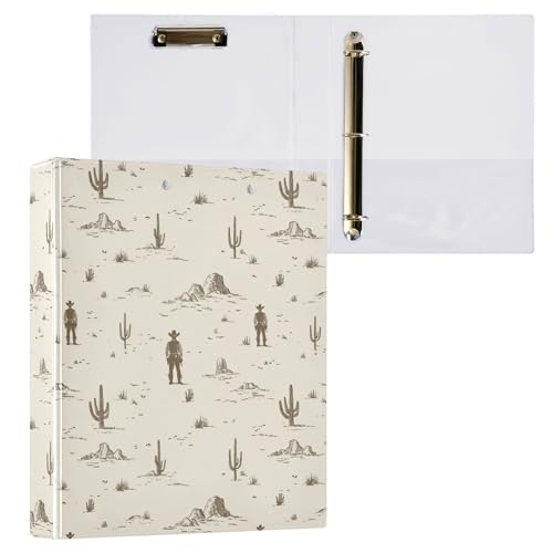 3,8 cm Ringbuch mit drei Ringen für Studenten, mit Klemmbrett, Bürobedarf, 200 Blatt, 1 Packung, Western-Cowboy, Boho, Kaktus, große Wildnis 3,8 cm Ringbuch mit drei Ringen für Studenten, mit Klemmbrett, Bürobedarf, 200 Blatt, 1 Packung, Western-Cowboy, Boho, Kaktus, große Wildnis von Caihoyu
