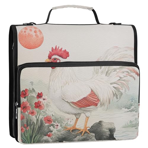 3,8 cm Ringbuch mit extra Taschen mit Schultergurt und Griff, Laege Kapazität, Schulordner, Organizer für Schule, Sweet Yuanbao Chicken A River 3,8 cm Ringbuch mit extra Taschen mit Schultergurt und Griff, Laege Kapazität, Schulordner, Organizer für Schule, Sweet Yuanbao Chicken A River von Caihoyu