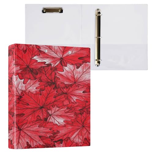 3,8 cm Ringbuch mit runden Ringen, Schulordner mit Innentaschen, Bürobedarf, Hardcover, 2 Stück, Kanada, rotes Ahornblatt 3,8 cm Ringbuch mit runden Ringen, Schulordner mit Innentaschen, Bürobedarf, Hardcover, 2 Stück, Kanada, rotes Ahornblatt von Caihoyu