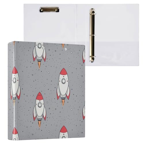 3,8 cm große Ordner, runde Ringbücher für die Schule mit Innentaschen, ästhetischer Ordner, 200 Blatt, 2 Stück, Space Rockets, Grau 3,8 cm große Ordner, runde Ringbücher für die Schule mit Innentaschen, ästhetischer Ordner, 200 Blatt, 2 Stück, Space Rockets, Grau von Caihoyu