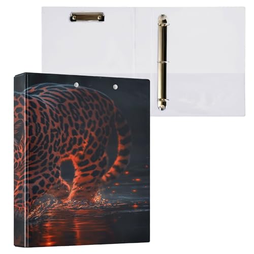 3,8 cm große Ordner mit 3 Ringen, College-Ordner für Studenten mit Klemmbrett, Büroordner, Hardcover, 2 Stück, schöner Feuerleopard 3,8 cm große Ordner mit 3 Ringen, College-Ordner für Studenten mit Klemmbrett, Büroordner, Hardcover, 2 Stück, schöner Feuerleopard von Caihoyu