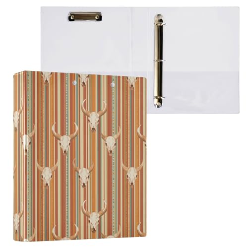 3,8 cm große Ordner mit drei Ringen, Schulbedarf, Ordner mit Tascheneinband, Bürobedarf, Hardcover, 2 Stück, Westernmuster, Boho-Stil von Caihoyu
