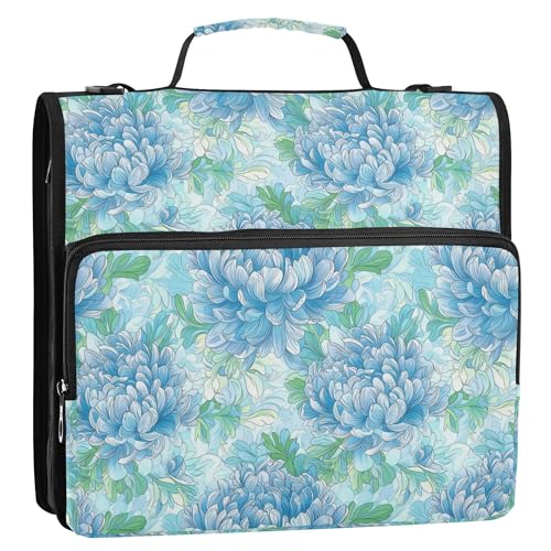 3 Ringe, 3,8 cm, Reißverschluss, Ordner mit Riemen, wasserdicht, Schulbedarf, Organizer, geeignet für Mittelschule, chinesische blaue Blumen, Pfingstrosen 3 Ringe, 3,8 cm, Reißverschluss, Ordner mit Riemen, wasserdicht, Schulbedarf, Organizer, geeignet für Mittelschule, chinesische blaue Blumen, Pfingstrosen von Caihoyu