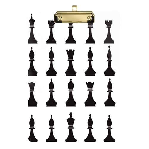 Acryl-Klemmbrett, dekoratives Klemmbrett mit Metallclip, Aktenordner, Papier-Schreibblock für Frauen, Krankenschwestern, Büro, goldfarbener Clip, 30,5 x 22,9 cm, Schachweiß von Caihoyu