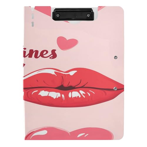 Clipboard Folder with Storage A4 Clipboard Clipfolio Two Metal Clips Pen Holder School Clip Board with Cover Valentines Day Sexy Lips and Hearts Clipboard Folder with Storage A4 Clipboard Clipfolio Two Metal Clips Pen Holder School Clip Board with Cover Valentines Day Sexy Lips and Hearts von Caihoyu