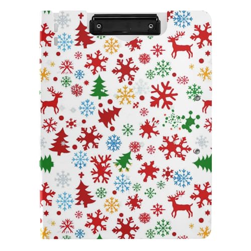 Clipfolio Faltbares Klemmbrett, A4, Doppel-Clips, Stifthalter, Büro-Klemmbrett mit Abdeckung, Weihnachtsbaum, Schneeflocke, bunt Clipfolio Faltbares Klemmbrett, A4, Doppel-Clips, Stifthalter, Büro-Klemmbrett mit Abdeckung, Weihnachtsbaum, Schneeflocke, bunt von Caihoyu