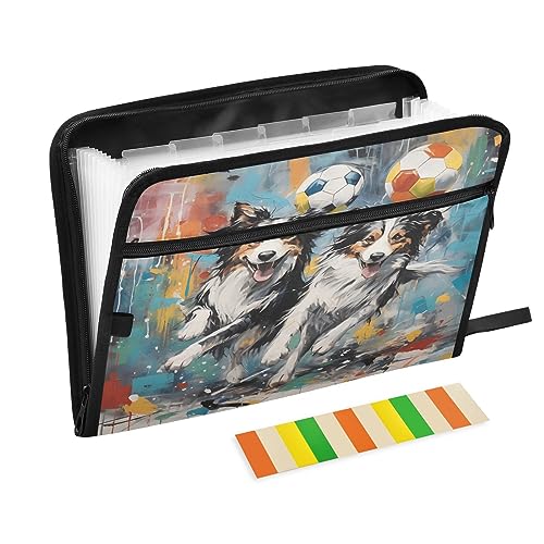 Fächermappe mit 13 Fächern, A4, Briefgröße, Papier, Akkordeon, Dokumenten-Organizer mit Reißverschluss, Büro, Schule, Hund, Fußball, Rosa, Rosa, Blau, Cyan, Schwarz Fächermappe mit 13 Fächern, A4, Briefgröße, Papier, Akkordeon, Dokumenten-Organizer mit Reißverschluss, Büro, Schule, Hund, Fußball, Rosa, Rosa, Blau, Cyan, Schwarz von Caihoyu