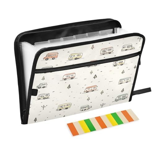 Fächermappe mit 13 Fächern, A4, Briefgröße, Papier, Akkordeon, Dokumenten-Organizer mit Reißverschluss, Büro, Schule, Wohnmobil, Wohnwagen, Auto Fächermappe mit 13 Fächern, A4, Briefgröße, Papier, Akkordeon, Dokumenten-Organizer mit Reißverschluss, Büro, Schule, Wohnmobil, Wohnwagen, Auto von Caihoyu