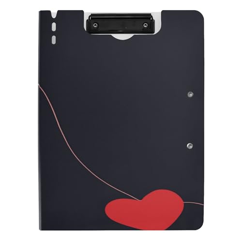 Faltbare Klemmbretter, A4, horizontal, vertikal, Doppel-Clips, Büro-Klemmbrett mit Deckel, Valentinstag, rotes Liebesherz Faltbare Klemmbretter, A4, horizontal, vertikal, Doppel-Clips, Büro-Klemmbrett mit Deckel, Valentinstag, rotes Liebesherz von Caihoyu