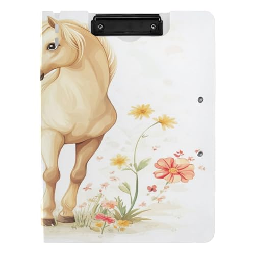 Faltbare Klemmbretter A4 Clipfolio Horizontal und Vertikal Doppelclips Still-Clipboard mit Abdeckung Cartoon Pferd Weiß Faltbare Klemmbretter A4 Clipfolio Horizontal und Vertikal Doppelclips Still-Clipboard mit Abdeckung Cartoon Pferd Weiß von Caihoyu