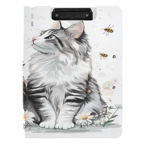 Faltbare Klemmbretter A4 Klemmbrett Padfolio Horizontal und Vertikal Doppelclips Still-Clipboard mit Abdeckung Cartoon Maine Coon Katzen Weiß Faltbare Klemmbretter A4 Klemmbrett Padfolio Horizontal und Vertikal Doppelclips Still-Clipboard mit Abdeckung Cartoon Maine Coon Katzen Weiß von Caihoyu