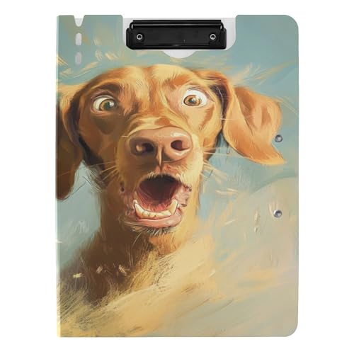 Faltbares Klemmbrett A4 Klemmbrett Binder Horizontal und Vertikal Doppelclips Still-Clipboard mit Hardcover Cartoon Lustige Vizsla Hunde Angst Faltbares Klemmbrett A4 Klemmbrett Binder Horizontal und Vertikal Doppelclips Still-Clipboard mit Hardcover Cartoon Lustige Vizsla Hunde Angst von Caihoyu