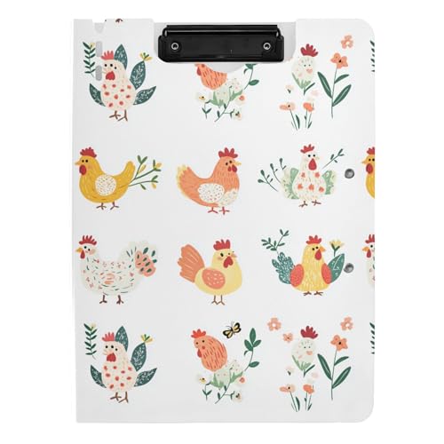 Faltbares Klemmbrett A4 Klemmbrett Binderfolio Horizontal und Vertikal Doppelclips Still-Clipboard mit Abdeckung Cartoon Sweet Pet Huhn Weiß Faltbares Klemmbrett A4 Klemmbrett Binderfolio Horizontal und Vertikal Doppelclips Still-Clipboard mit Abdeckung Cartoon Sweet Pet Huhn Weiß von Caihoyu