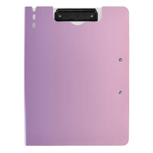 Faltbares Klemmbrett A4 Klemmbrett Folio Horizontal und Vertikal Doppelclips Schule Klemmbrett mit Abdeckung Farbverlauf Lila von Caihoyu