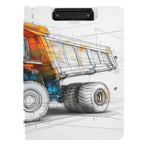 Faltbares Klemmbrett A4 Klemmbrett mit Binder Zwei Metallclips Stifthalter Büro Klemmbrett mit Abdeckung Weiß Engineering Machinery von Caihoyu