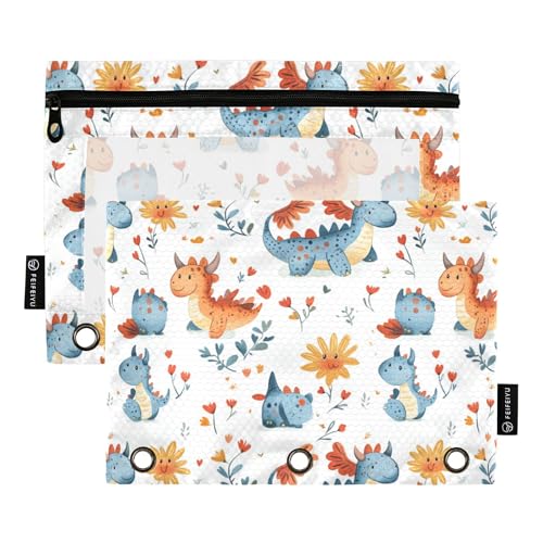 Federmäppchen für 3 Ringe, durchsichtiges Fenster, Federmäppchen, Reißverschluss, Kosmetiktasche, Büro, College, Cartoon, süßer Hase, Weiß, 2 Stück Federmäppchen für 3 Ringe, durchsichtiges Fenster, Federmäppchen, Reißverschluss, Kosmetiktasche, Büro, College, Cartoon, süßer Hase, Weiß, 2 Stück von Caihoyu