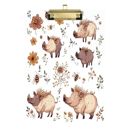 Klemmbrett, lustig, cool, dekorative Klemmbretter, flaches Profil, niedliches Kunststoff-Klemmbrett, A4, für Krankenschwestern, Studenten, Büro, goldfarbener Clip, 30,5 x 22,9 cm von Caihoyu