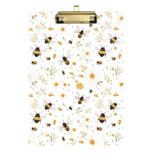 Klemmbrett, niedliches modisches Klemmbrett, dekorativ, mit Metallclip, Aktenordner, Papier-Schreibblock für Büro, Schule, Klassenzimmer, silberfarbener Clip, 30,5 x 22,9 cm, schickes Makropodidae von Caihoyu