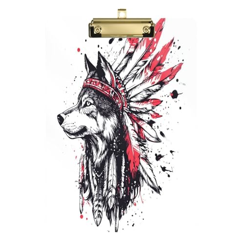Klemmbrett, niedliches modisches Klemmbrett, dekorativ mit Metallclip, Aktenordner, Papier-Schreibblock für Krankenschwestern, Studenten, Büro, goldfarbener Clip, 30,5 x 22,9 cm, Western-Cowboy von Caihoyu
