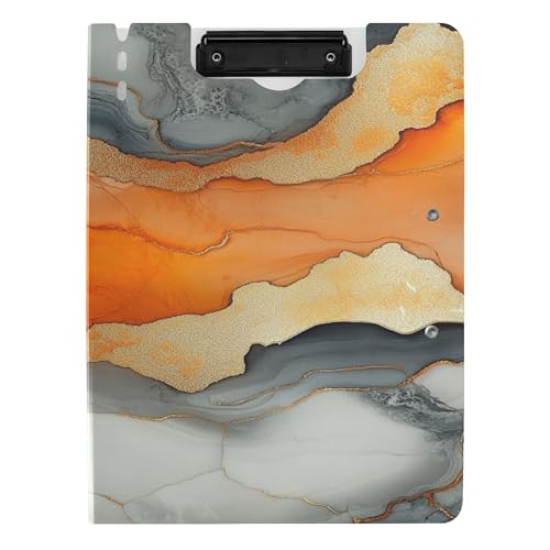 Klemmbrett A4 Klemmbrett Folio Binder Doppelclips Stifthalter Schule Klemmbrett mit Abdeckung Marmor Grau Orange Klemmbrett A4 Klemmbrett Folio Binder Doppelclips Stifthalter Schule Klemmbrett mit Abdeckung Marmor Grau Orange von Caihoyu
