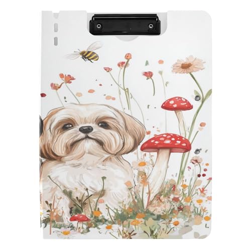 Klemmbrett A4 Klemmbrett Padfolio Horizontal und Vertikal Doppelclips Still-Clipboard mit Hardcover Cartoon Shih Tzu Hunde Weiß Klemmbrett A4 Klemmbrett Padfolio Horizontal und Vertikal Doppelclips Still-Clipboard mit Hardcover Cartoon Shih Tzu Hunde Weiß von Caihoyu