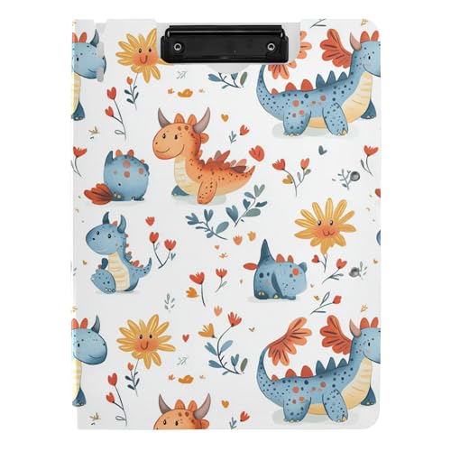 Klemmbrett Faltbares A4-Klemmbrett Binderfolio Zwei Metallclips Stifthalter Still-Clipboard mit Abdeckung Cartoon Sweet Bunny Weiß von Caihoyu