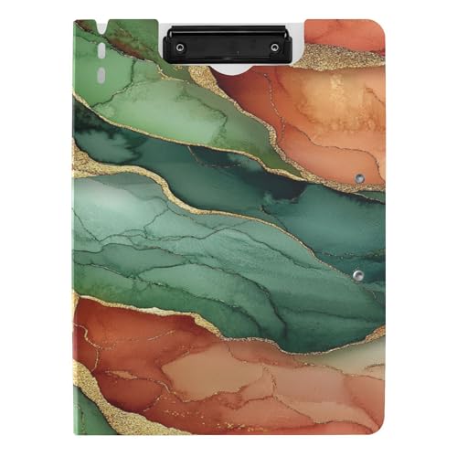 Klemmbrettmappe A4 Clipfolio Zwei Metallklammern Stifthalter Stillklemmbrett mit Abdeckung Marmor Terrakotta-Grün Klemmbrettmappe A4 Clipfolio Zwei Metallklammern Stifthalter Stillklemmbrett mit Abdeckung Marmor Terrakotta-Grün von Caihoyu