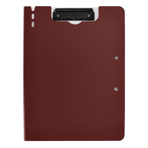 Klemmbrettmappe A4 Klemmbrett Padfolio Doppelte Metallclips Stifthalter Büro Klemmbrett mit Abdeckung Burgund von Caihoyu