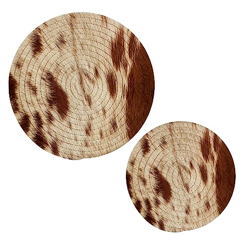 Küchen-Topflappen-Set, 2 Stück, Baumwollgarn, Untersetzer-Set, stilvolle Untersetzer für heiße Gerichte, Topfschüssel, Kaffee, heiße Topflappen, Longhorn, Bull, Rindsleder Küchen-Topflappen-Set, 2 Stück, Baumwollgarn, Untersetzer-Set, stilvolle Untersetzer für heiße Gerichte, Topfschüssel, Kaffee, heiße Topflappen, Longhorn, Bull, Rindsleder von Caihoyu