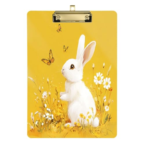 Kunststoff-Klemmbretter, dekoratives Klemmbrett mit Metallclip, Standard-A4-Größe, Klemmbretter, Dokumenten-Organizer für Schule, Arbeit, Zeichnen, silberfarbener Clip, 30,5 x 22,9 cm, Cartoon-Hase Kunststoff-Klemmbretter, dekoratives Klemmbrett mit Metallclip, Standard-A4-Größe, Klemmbretter, Dokumenten-Organizer für Schule, Arbeit, Zeichnen, silberfarbener Clip, 30,5 x 22,9 cm, Cartoon-Hase von Caihoyu