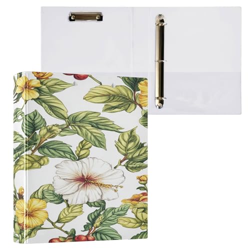 Notizbuch, 3 Ringe für Briefgröße (27,9 x 21,6 cm), mit Klemmbrett, Büroordner, Hardcover, 2 Stück, Schönheit, Frühlingsblumen, Hawaii, Ma O Hau Hele von Caihoyu