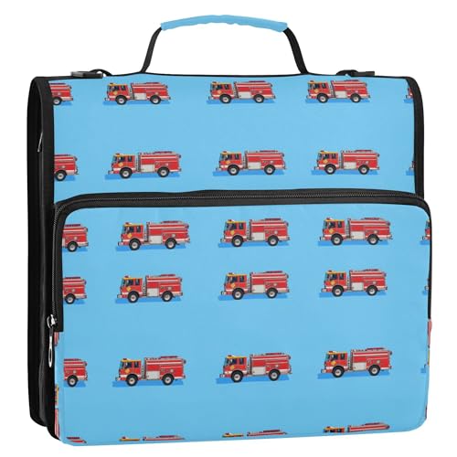 Ordner-Organizer mit 3 Ringen, 3,8 cm, mit Schultergurt, mehrere Taschen, Dokumentenmappe, Organizer für Büro, Schule, Feuerwehr, LKW, Königsblau von Caihoyu