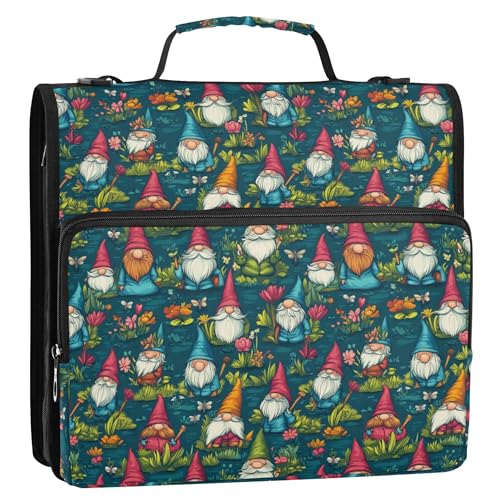 Ordner mit 3 Ringen und Reißverschluss und Schultergurt, mehrere Taschen, Dokumenten-Organizer, Tasche für Schule/Büro, niedliche Zwerge, Fluss Ordner mit 3 Ringen und Reißverschluss und Schultergurt, mehrere Taschen, Dokumenten-Organizer, Tasche für Schule/Büro, niedliche Zwerge, Fluss von Caihoyu