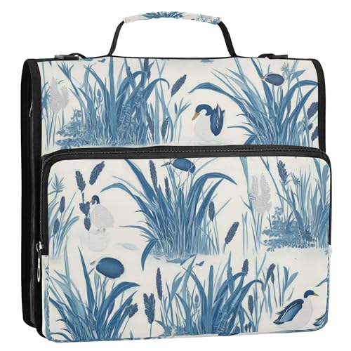 Organizer mit 3 Ringen, 3,8 cm, mit Griff, tragbar, für Zuhause, Reisen, sichere Aufbewahrungstasche für Mittelschüler, Rohrkolben mit Enten, die im Wasser schwimmen Organizer mit 3 Ringen, 3,8 cm, mit Griff, tragbar, für Zuhause, Reisen, sichere Aufbewahrungstasche für Mittelschüler, Rohrkolben mit Enten, die im Wasser schwimmen von Caihoyu