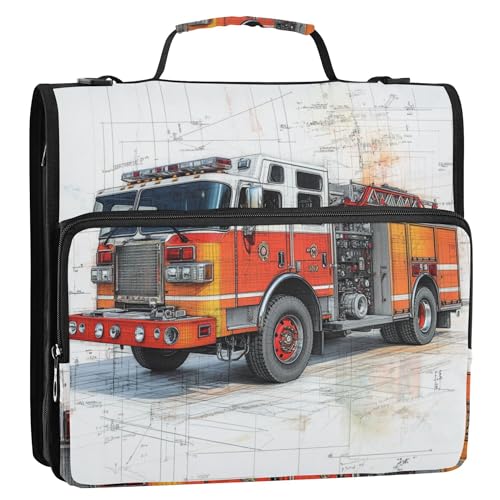 Organizer mit 3 Ringen, 3,8 cm, mit Griff und abnehmbarem Schultergurt, Dokumentenmappe mit mehreren Taschen, Organizer für Schule, Dampfschiff, eine Straße mit Blumen von Caihoyu