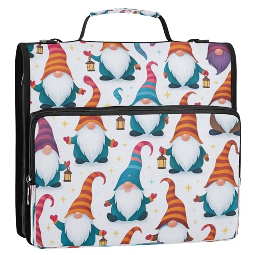 Organizer mit 3 Ringen, 3,8 cm, mit Schultergurt, einfach zu tragen, tragbar, für Zuhause, Reisen, sichere Aufbewahrungstasche für Schule und Büro, Weihnachtswichtel Organizer mit 3 Ringen, 3,8 cm, mit Schultergurt, einfach zu tragen, tragbar, für Zuhause, Reisen, sichere Aufbewahrungstasche für Schule und Büro, Weihnachtswichtel von Caihoyu