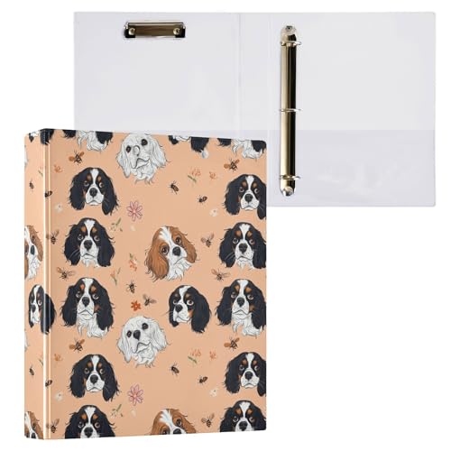 Ringbuch für Studenten, 3,8 cm, mit Tascheneinband, Büroordner, 200 Blatt, 2 Stück, lustig, Cavalier King Spaniel, Hunde, Pfirsich Ringbuch für Studenten, 3,8 cm, mit Tascheneinband, Büroordner, 200 Blatt, 2 Stück, lustig, Cavalier King Spaniel, Hunde, Pfirsich von Caihoyu
