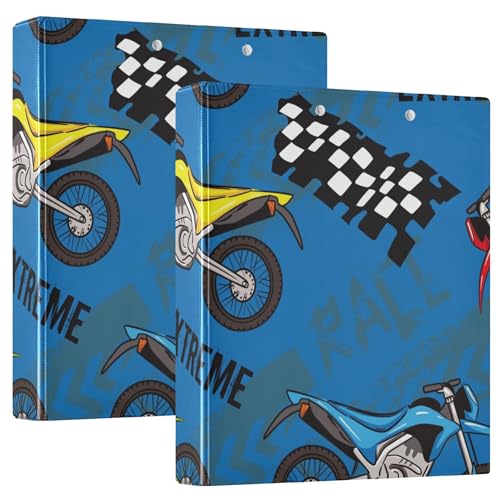 Ringordner mit Tascheneinband, 3,8 cm, 1/2 Packungen, verschiedene Ordner, Hardcover, helles Muster, Motorräder Ringordner mit Tascheneinband, 3,8 cm, 1/2 Packungen, verschiedene Ordner, Hardcover, helles Muster, Motorräder von Caihoyu