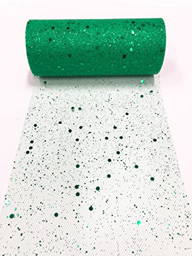 15cm x 22,8m Glitzer Tüll Stoffrolle Hexagon Pailletten Mesh Stoff Spule Tutu Rock Bady Dusche Hochzeitsfeier Geburtstag Dekoration (Grün) von CaiiBtntgb