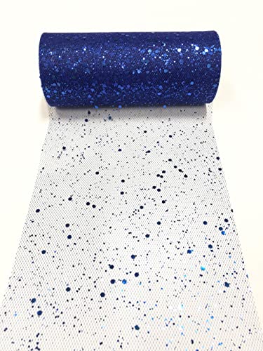 15cm x 22,8m Glitzer Tüll Stoffrolle Hexagon Pailletten Mesh Stoff Spule Tutu Rock Bady Dusche Hochzeitsfeier Geburtstag Dekoration (Königsblau) von CaiiBtntgb